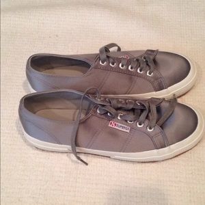 Grey Satin Superga sneakers